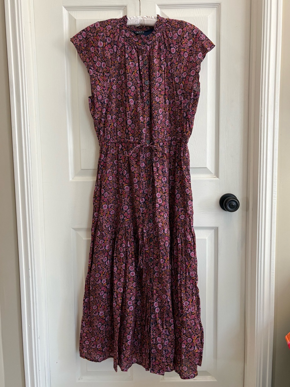 NWOT Cotton GAP Floral Maxi Dress in Plum and Pink